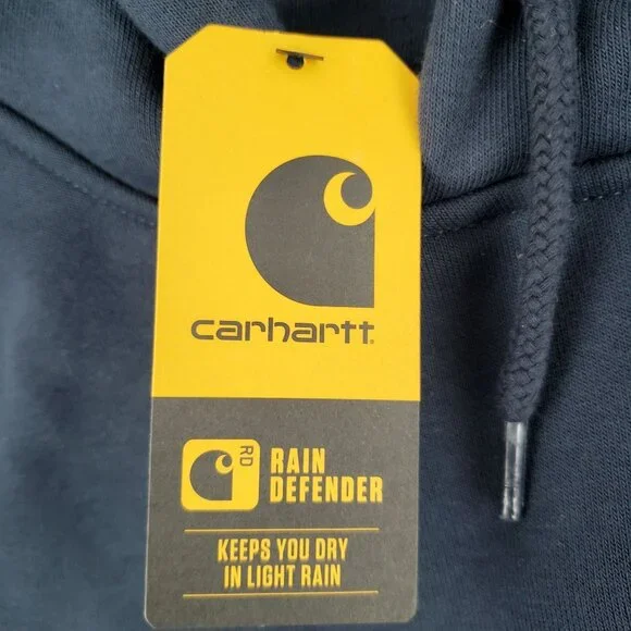 NEW Carhartt Rain Defender Large Pullover Hoodie 100615 472 Navy Blue Sweatshirt - Picture 2 of 8